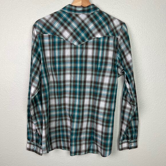 Roper Women's Large Plaid Print Embroidered Pearl Snap Western Shirt Long Sleeve - Picture 9 of 9